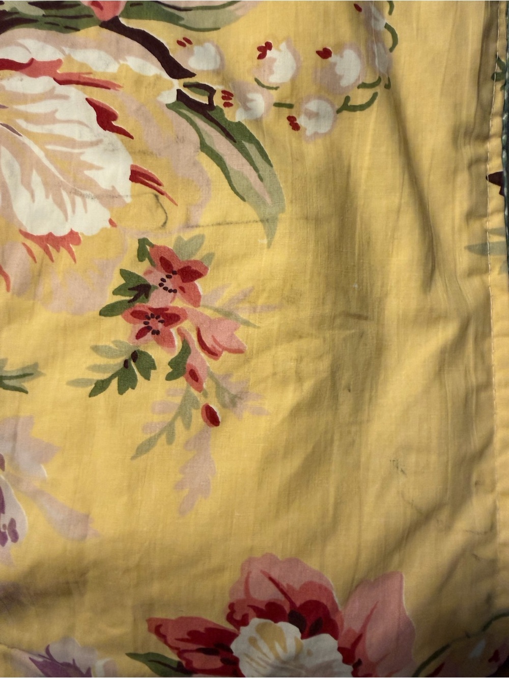 Ralph Lauren Sophie Brooke Yellow Floral Cabbage Rose Reversible Comforter - Picture 11 of 16